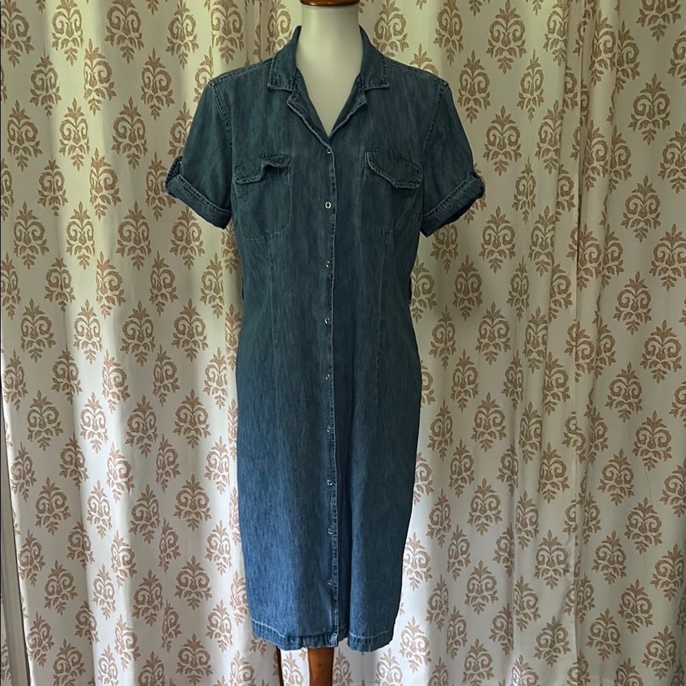 FRENCH CUFF Denim snap up dress 12